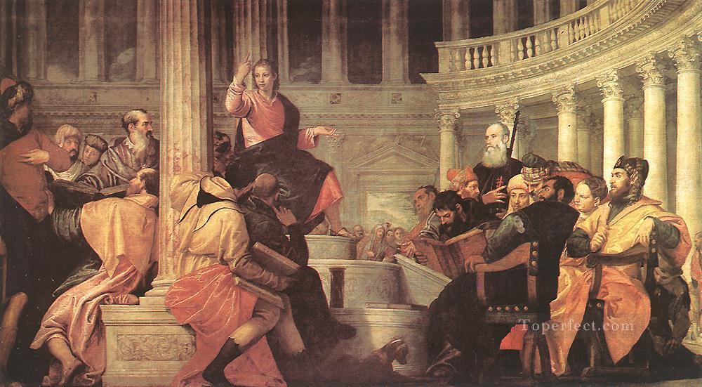 Jésus parmi les docteurs du temple Paolo Veronese Religieuse Christianisme Peintures à l'huile
